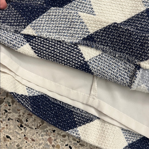 Ann Taylor blue ivory gingham plaid shift dress back zip 6 - Picture 7 of 8